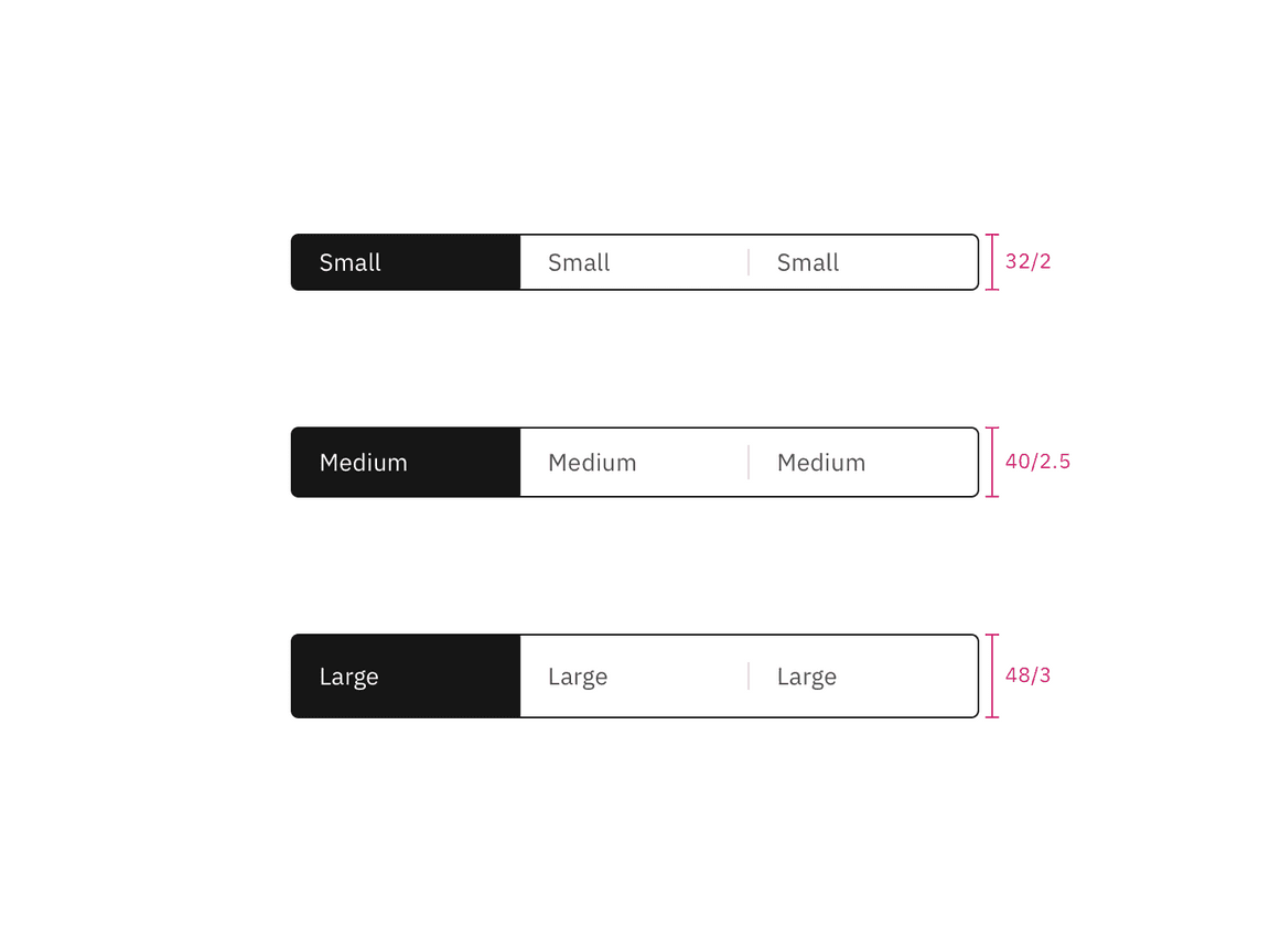 Sizes for content switcher Sizes for content switcher