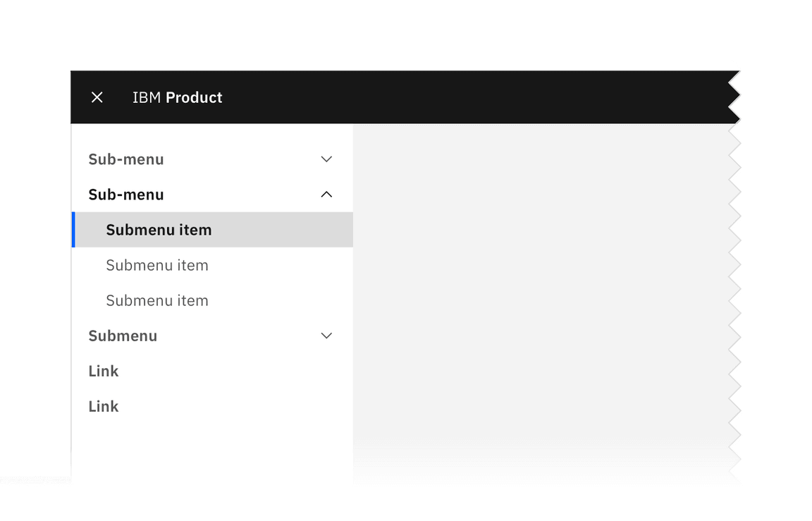 UI shell side-nav example. UI shell side-nav example.